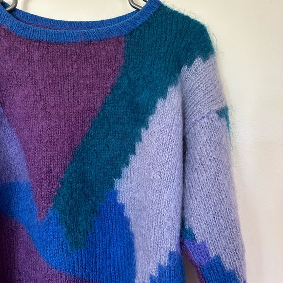 Vintage 1980s hand knit mohair sweater - Picture 4 of 5
